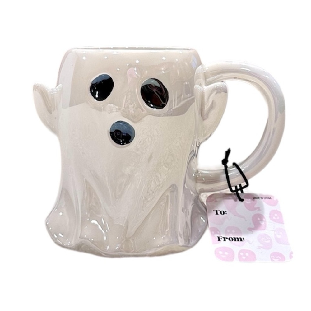 👻Happy Haunting white Ghost 👻  hand painted mug